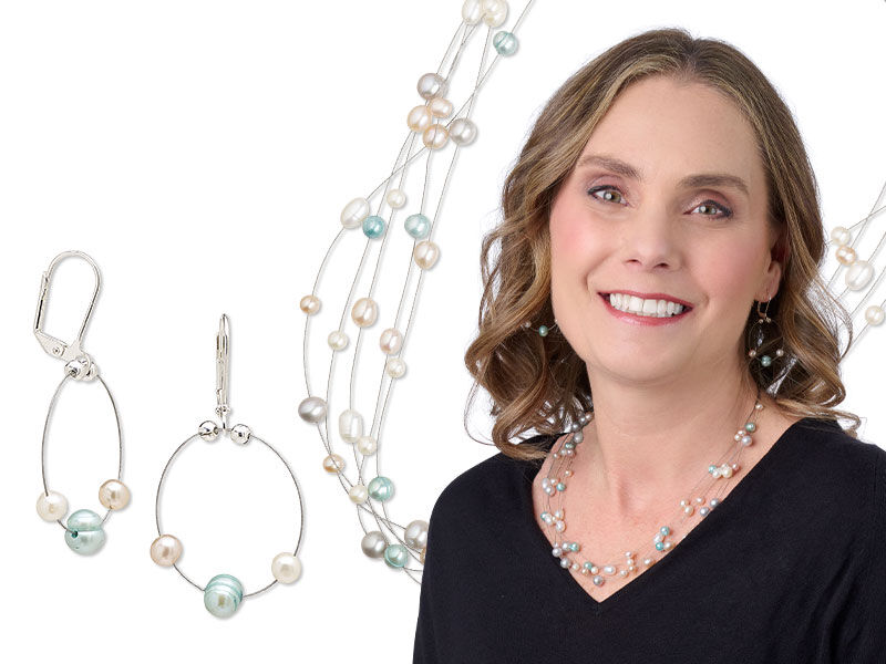 Pearl Necklace and Earrings Design Idea with Model