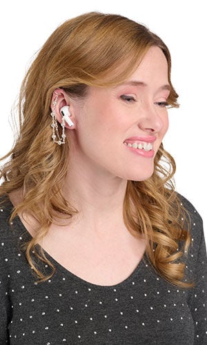 Design Idea S B 2 V - Step-by-step instructions explain how to create silver ear bud jewelry.