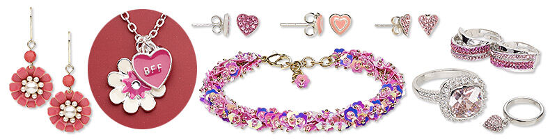 Pink finished jewelry