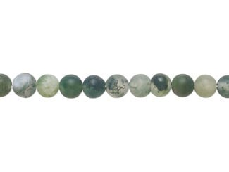 Round moss agate beads in various dark green and grey hues