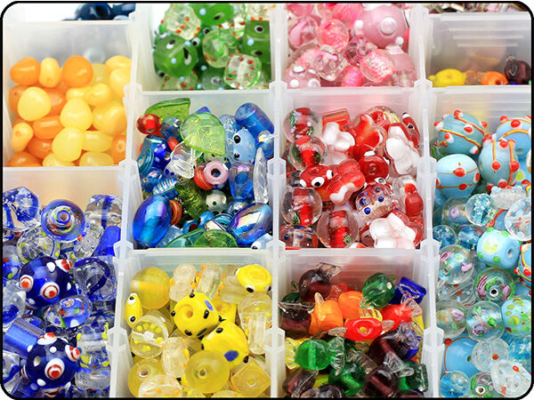 Assorted glass beads