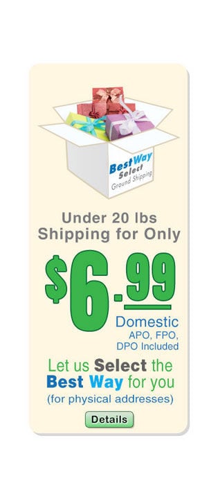$6.99 Best Way Shipping. Click for more information.