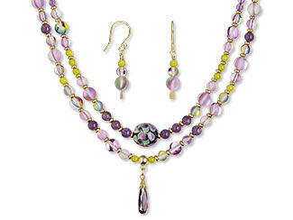 Double-Strand Necklace and Earring Set