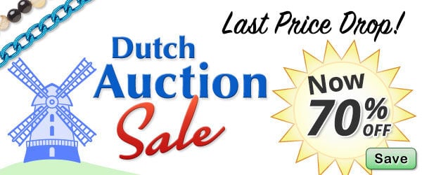 Save on our Dutch Auction Sale with discounts 70% off.