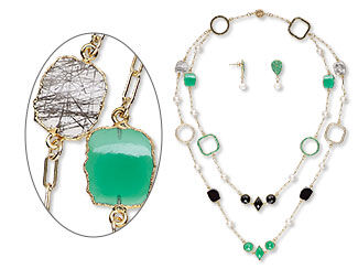 Double-Strand Necklace and Earring Set