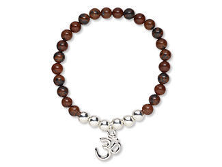 Stretch bracelet with mahogany obsidian beads