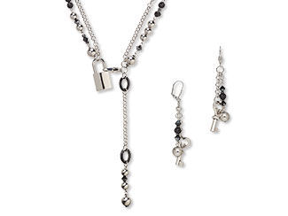 Double-Strand Necklace and Earring Set