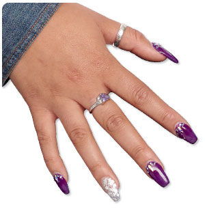 Nails with rhinestone embellishments