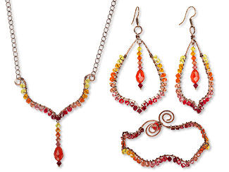 Single-Strand Necklace, Bracelet and Earring Set
