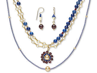 Triple-Strand Necklace and Earring Set