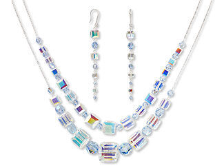 Double-Strand Necklace and Earring Set