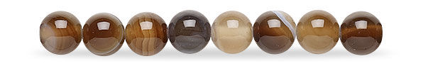 Shiny round gemstones in shades of brown