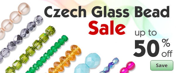 Save on our Czech Glass Bead Sale with discounts up to 50% off.