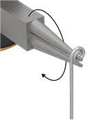 Pliers holding wire rotating clockwise
