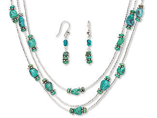 Triple-Strand Necklace and Earring Set