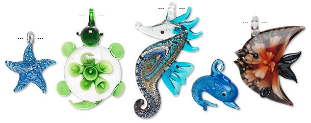 Lampworked glass sea creatures