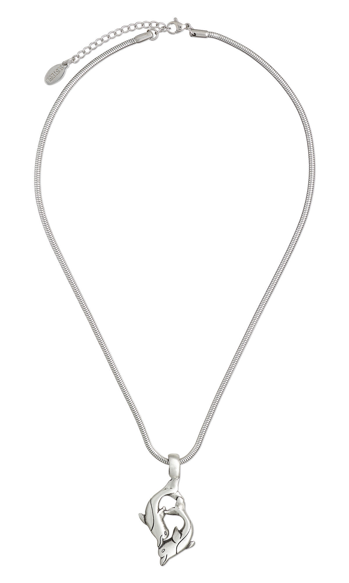 chain necklace with a dolphin pendant