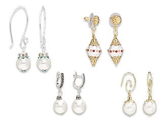 Four Pairs of Ornament-Style Earrings