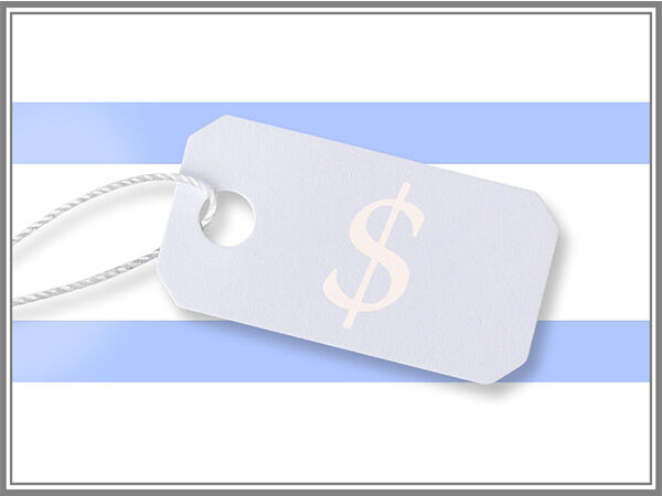 Price tag with a dollar sign