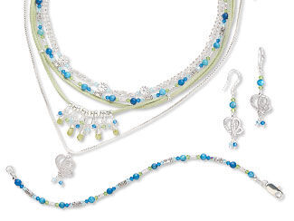 Four-Piece Necklace, Bracelet and Earring Set