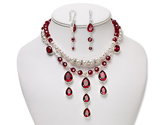 Double-Strand Necklace and Earring Set