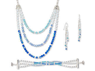 Triple-Strand Necklace, Bracelet and Earring Set