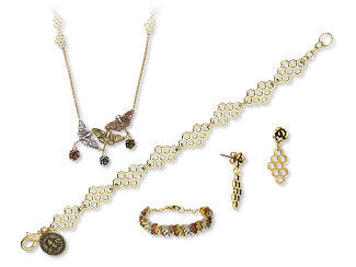 Single-Strand Necklace, Two-Piece Bracelet and Earring Set