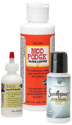 Mod Podge, liquid polyclay, swellegant