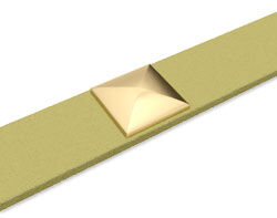 Rhinestud on metal strip