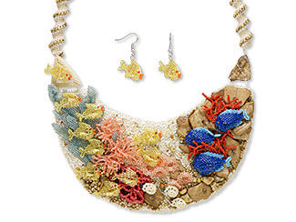 Bib-Style Necklace and Earring Set