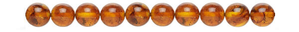 A strand of round amber beads