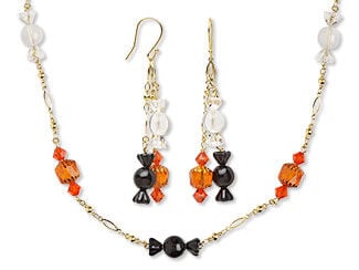 Halloween Candy Necklace and Earrings