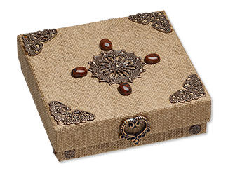 Decorated gift box with mahogany obsidian cabochons