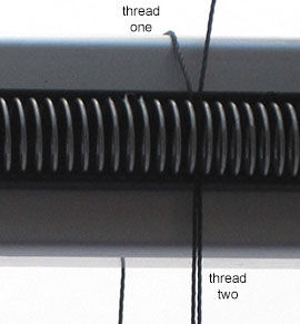 Step 11 - Place thread in the same dent as before