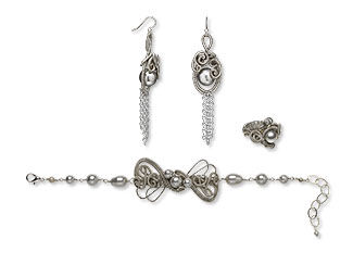 Bracelet, Earring and Ring Set
