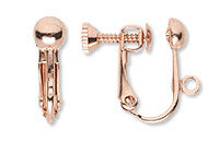 Copper-plated brass clip-on earring