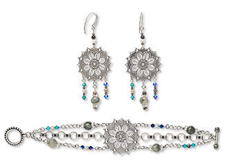 Triple-Strand Bracelet and Earring Set