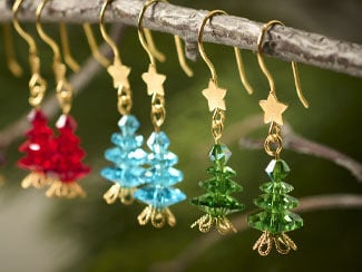 Set of 6 Christmas Tree Earrings