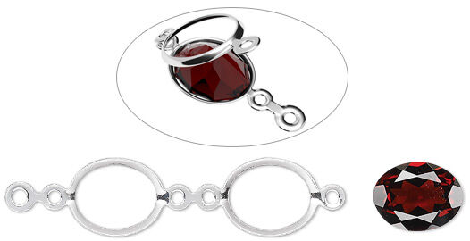 Fold-over bezel setting with a crystal