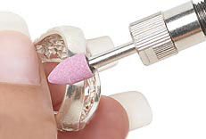 Finishing a ring with a rotary tool