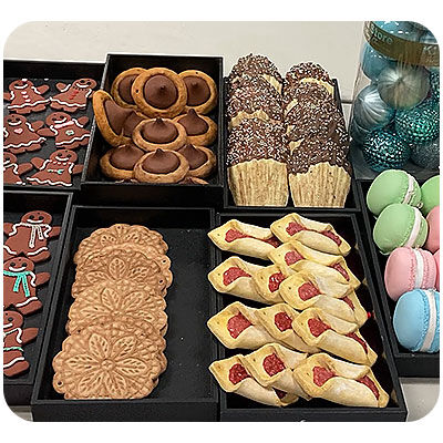 Clay sweets on trays