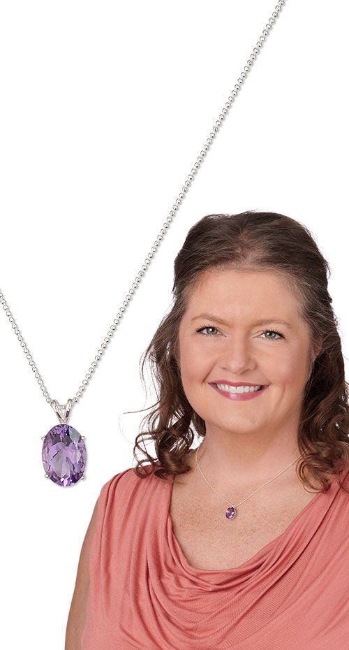 Necklace and earrings using faceted gems