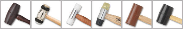 Six different hammer heads