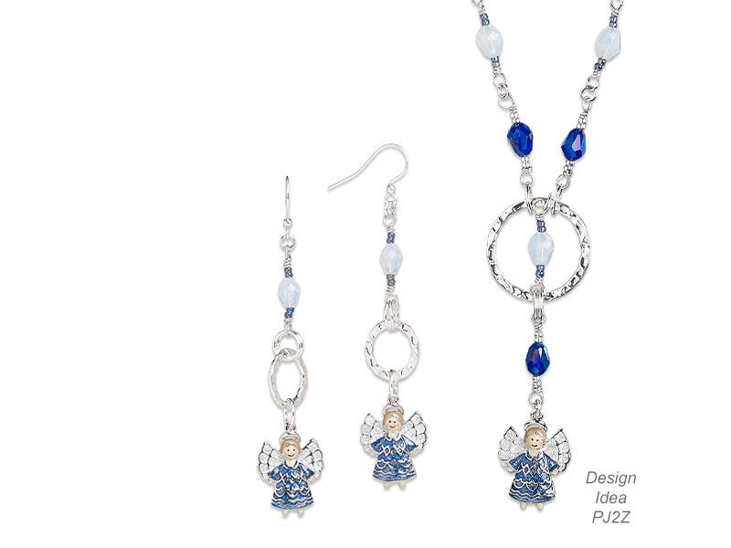 necklace and earrings with components