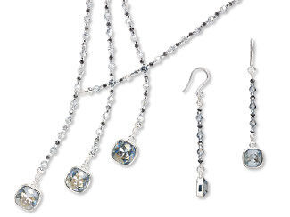 Triple-Strand Necklace and Earring Set
