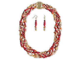 Multi-Strand Necklace and Earring Set