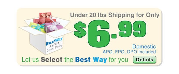 $6.99 Best Way Shipping. Click for more information.