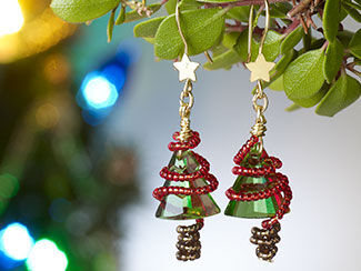 Make Two Styles of Christmas Tree Earrings
