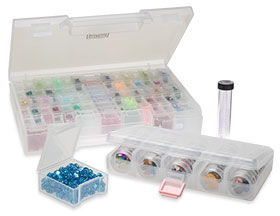 Plastic bead storage boxes