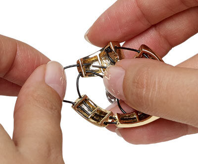 Stretch cord being threaded through the first link again
